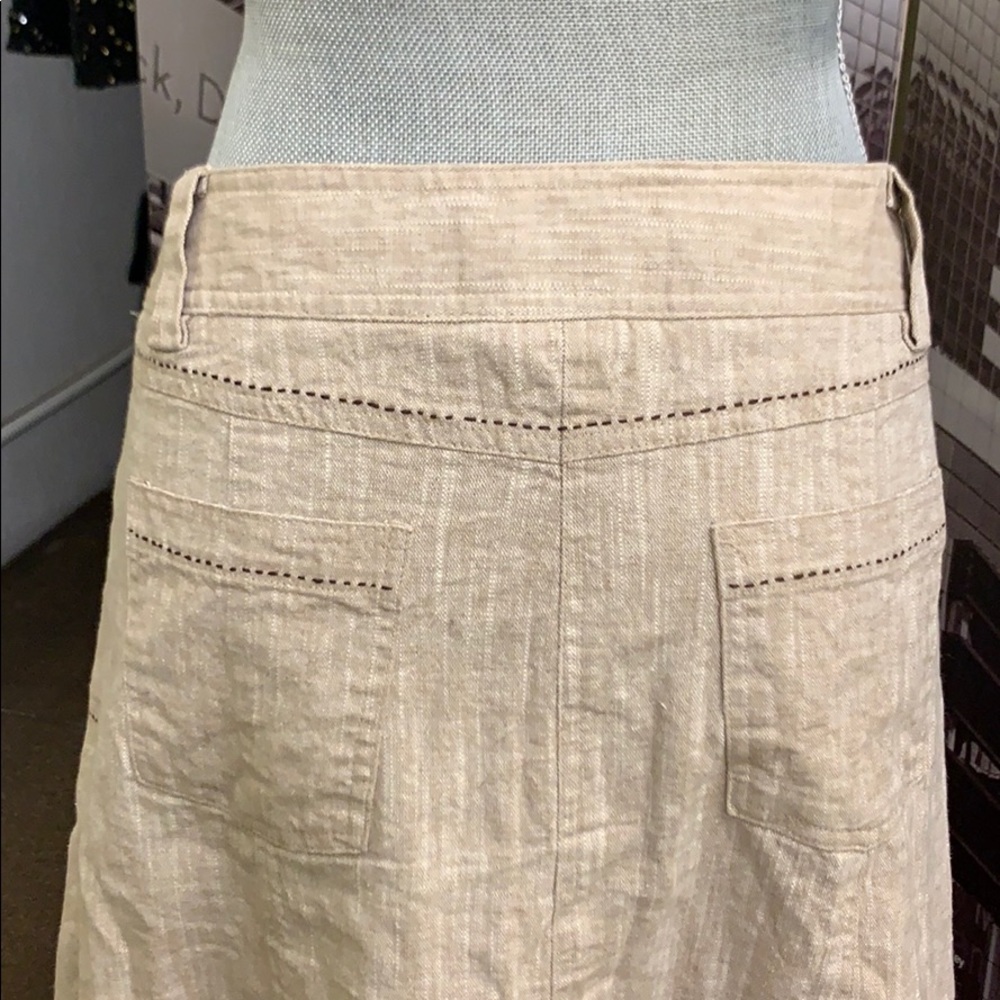 Will Smith khaki linen A line skirt with pockets - Picture 7 of 7